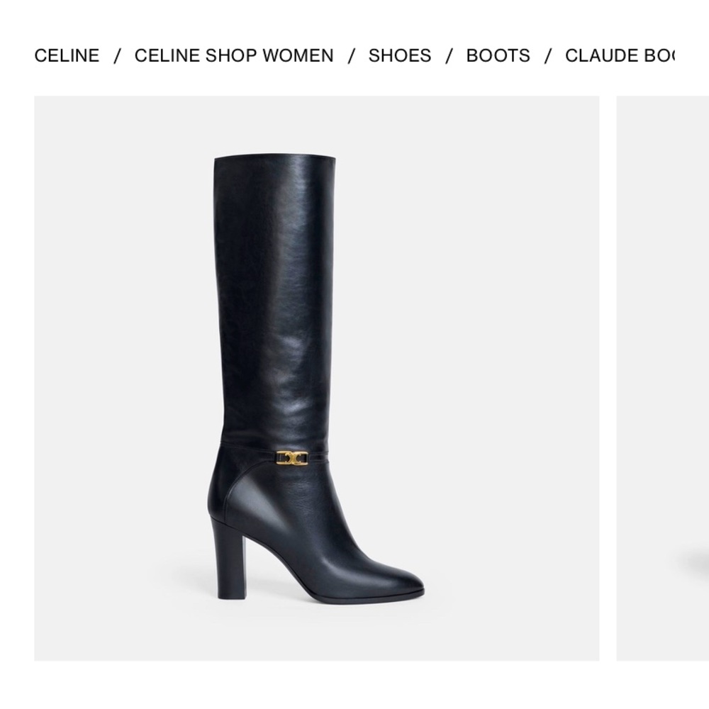 Celine Claude Boot - Leather Knee high
